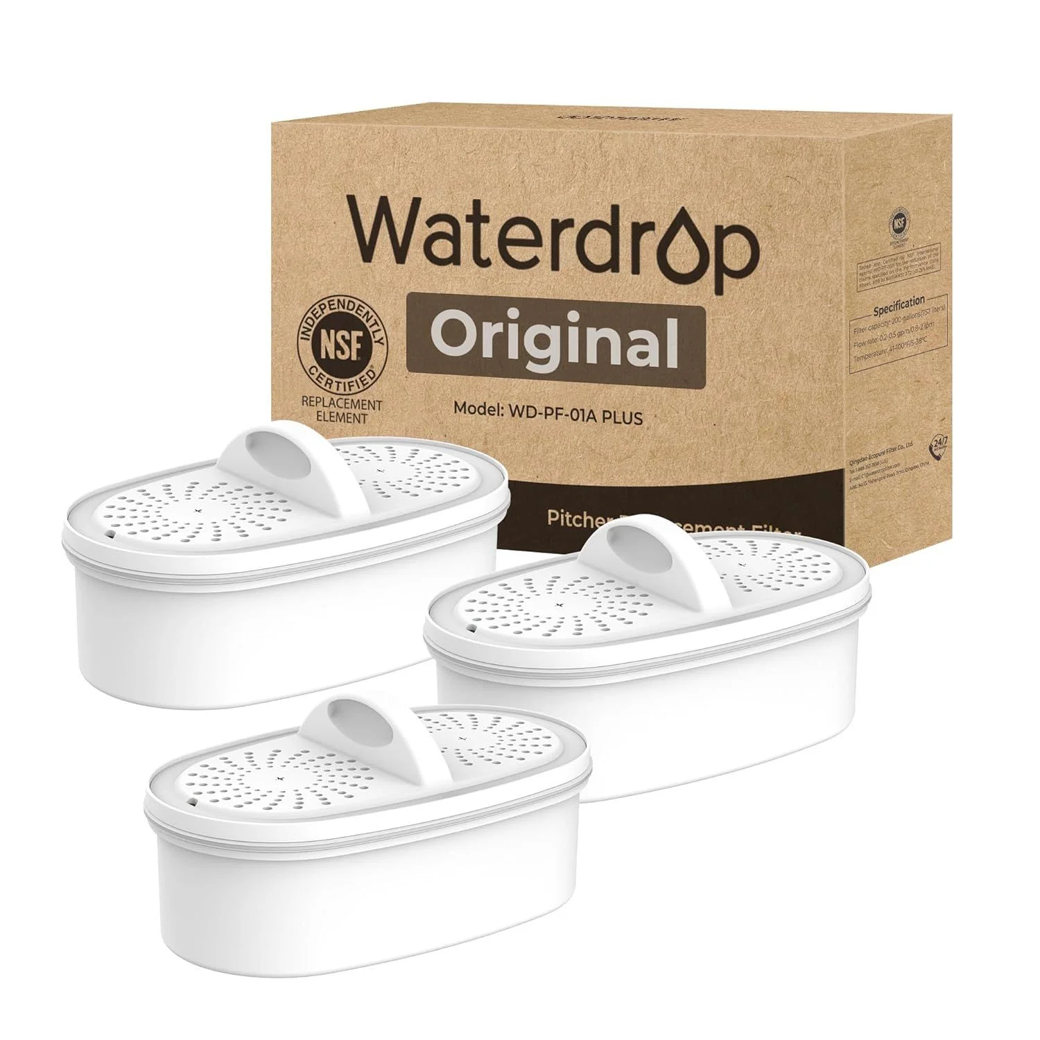 Waterdrop WD-PF-01A Plus Replacement Filter (3-Pack)